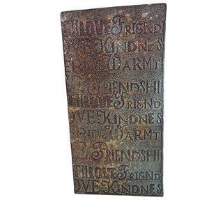 Metal Container Vase With Kindness Love Words EUC